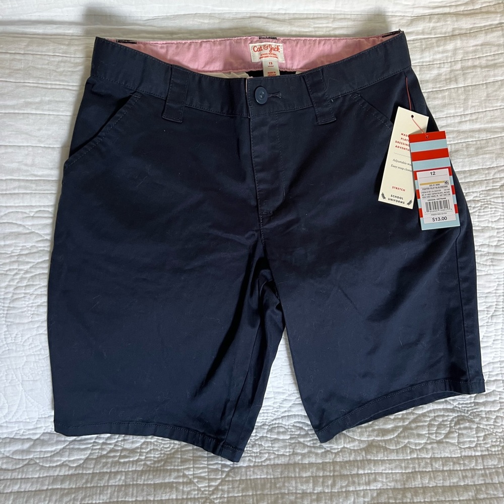 NWT Cat and Jack - Girls Uniform Shorts - Navy 12